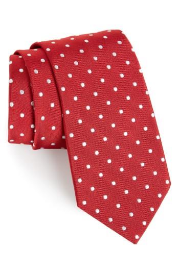 Men's Gitman Polka Dot Silk Tie, Size - Red