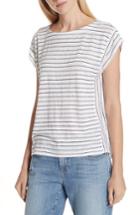 Women's Eileen Fisher Stripe Organic Linen Top, Size - White