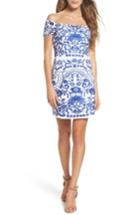 Women's Foxiedox Betina Embroidered Off The Shoulder Dress - Blue