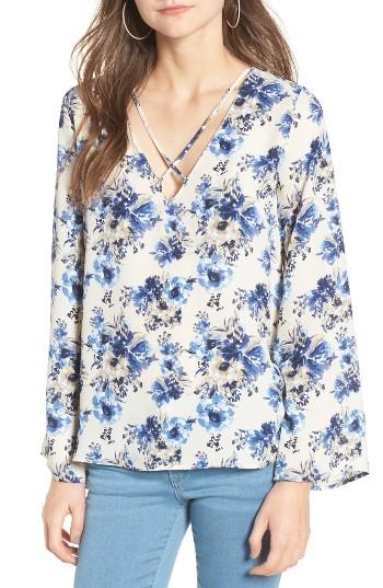 Women's Lush Cross Front Blouse - Burgundy