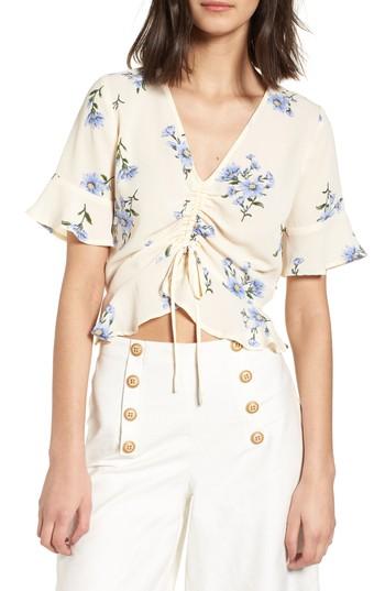 Women's Lydelle Ruched Crop Top - Ivory