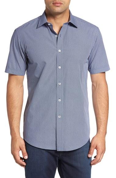 Men's Bugatchi Shaped Fit Graphic Print Sport Shirt