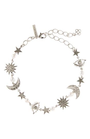 Women's Oscar De La Renta Moon & Stars Crystal & Pearl Necklace