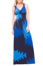 Women's Olian Olivia Sleeveless Maternity Maxi Dress - Blue