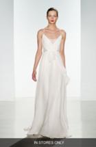Women's Christos Bridal Tinsley Silk Chiffon & Lace Spaghetti Strap Gown
