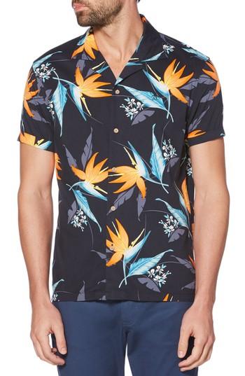 Men's Original Penguin Tropical Floral Shirt - Blue