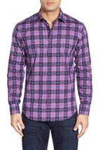 Men's Bugatchi Classic Fit Check Sport Shirt - Purple