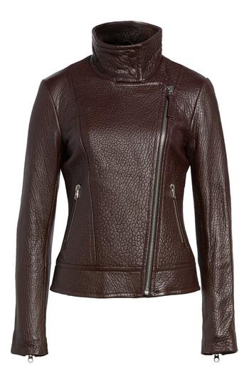 Women's Mackage Lisa Signature Leather Jacket, Size - Purple