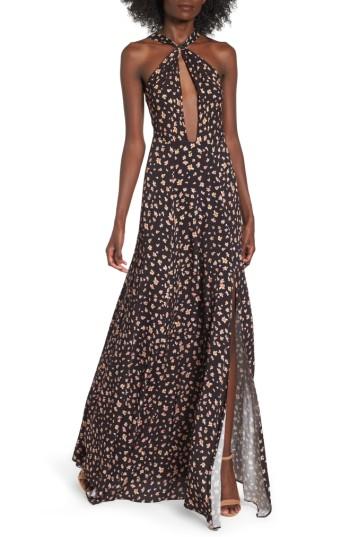 Women's Afrm Harlean Halter Maxi Dress - Black
