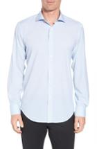 Men's Bugatchi Shaped Fit Print Performance Sport Shirt - Blue