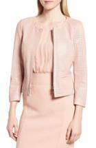 Women's Boss Sallotina Perforated Leather Jacket - Pink