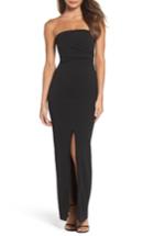 Women's Lulus Own The Night Strapless Maxi Dress