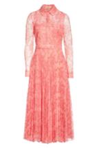 Women's Burberry Clementine Floral Lace Midi Dress Us / 40 It - Coral