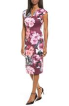 Women's Cece Floral Scuba Sheath Dress - Purple