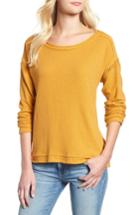 Women's Caslon Crochet Lace Trim Sweatshirt, Size - Yellow