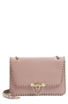 Valentino Demilune Whipstitch Leather Shoulder Bag - Pink