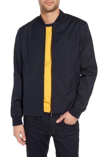 Men's Fred Perry Woven Pique Bomber Jacket, Size - Blue