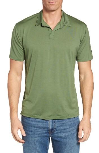 Men's Ibex 'cirrus' Merino Wool Jersey Polo - Green