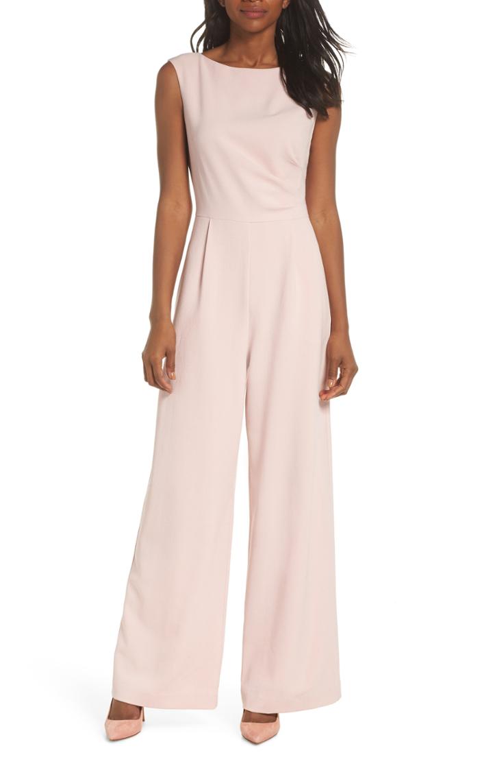 Women's Vince Camuto Bateau Neck Crepe Jumpsuit - Pink