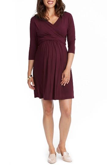 Women's Rosie Pope Maternity/nursing Wrap Dress - Burgundy