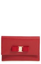 Salvatore Ferragamo Miss Vara Leather Card Case -