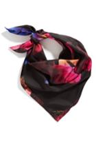 Women's Ted Baker London Impressionist Bloom Square Silk Scarf, Size - Black