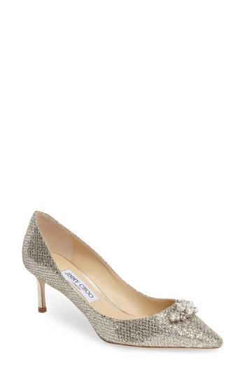 Women's Jimmy Choo Alexa Embellished Pump .5us / 38.5eu - Metallic
