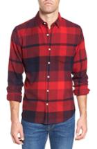 Men's Bonobos Slim Fit Brushed Plaid Sport Shirt - Red