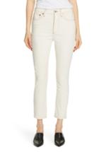 Women's Re/done High Waist Crop Skinny Corduroy Jeans - White
