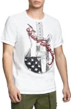 Men's True Religion Brand Jeans Puff Guitar T-shirt - White