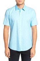 Men's Zachary Prell Weinman Regular Fit Print Short Sleeve Sport Shirt, Size - Blue