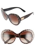 Women's Dolce & Gabbana 57mm Round Sunglasses - Leopard