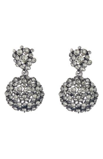 Women's Oscar De La Renta Crystal Flower Drop Earrings