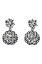 Women's Oscar De La Renta Crystal Flower Drop Earrings