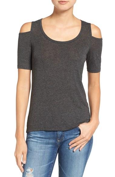 Women's Splendid Cold Shoulder Top - Grey