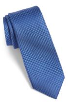 Men's Calibrate Jordyn Geometric Cotton & Silk Tie, Size - Blue
