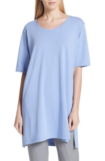 Women's Eileen Fisher Stretch Organic Cotton Jersey Tunic, Size - Purple