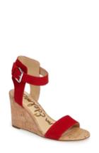 Women's Sam Edelman Willow Strappy Wedge Sandal .5 M - Red
