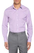 Men's John W. Nordstrom Trim Fit Check Dress Shirt - 33 - Purple