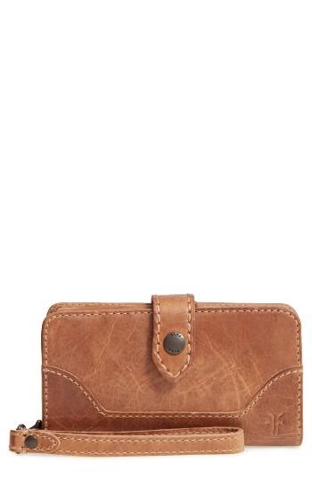 Frye 'melissa' Leather Phone Wallet - Beige