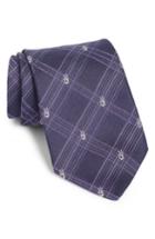 Men's John Varvatos Star Usa Peace Sign Plaid Silk Tie, Size - Purple