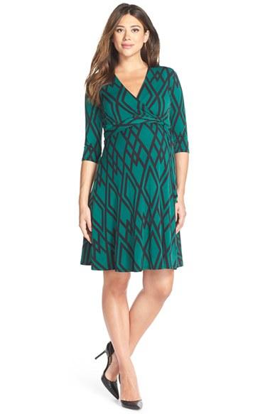Women's Leota 'perfect Wrap' Maternity Dress - Green