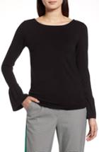 Women's Halogen Bell Sleeve Knit Top - Black
