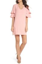 Women's Charles Henry Ruffle Sleeve Shift Dress, Size - Pink