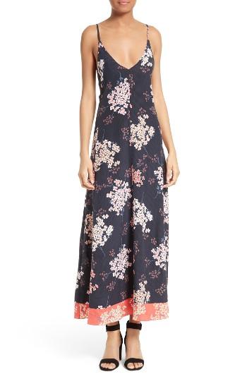 Women's Rebecca Taylor Phlox Print Silk Maxi Slipdress