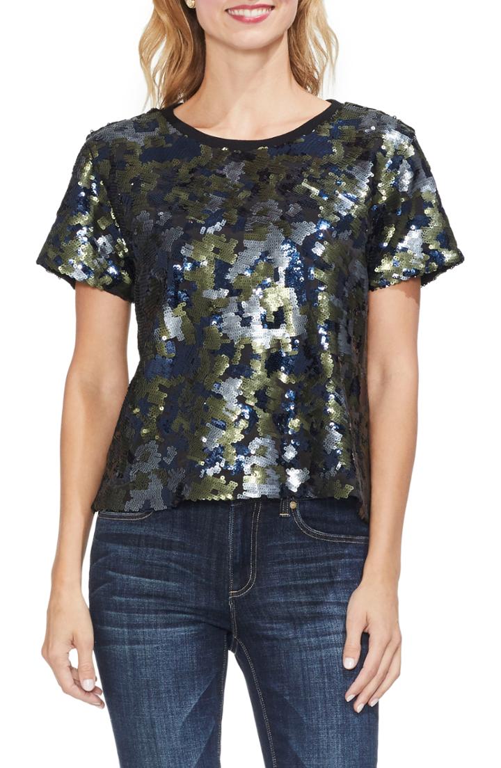Women's Vince Camuto Sequin Top - Green