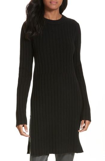Women's Joseph Ribbed Wool Blend Sweater Dress - Black