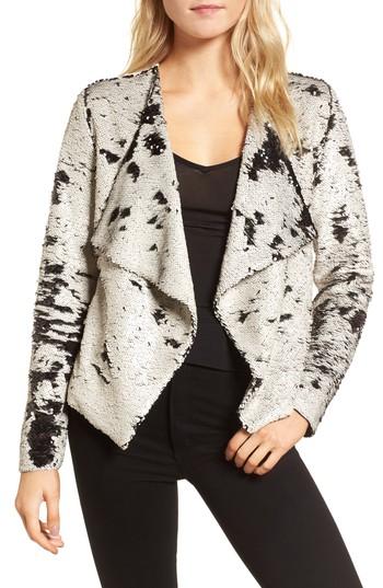 Women's Cupcakes And Cashmere Bellwood Sequin Drape Front Jacket, Size - Brown