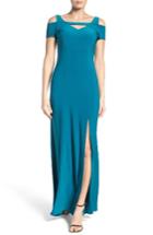 Women's Morgan & Co. Cold Shoulder Gown /6 - Blue