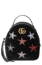 Gucci Marmont 2.0 Crystal Stars Velvet Backpack - Black